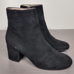 Halogen 'Cori' Round Toe Bootie Black Suede Womens Size 5.5